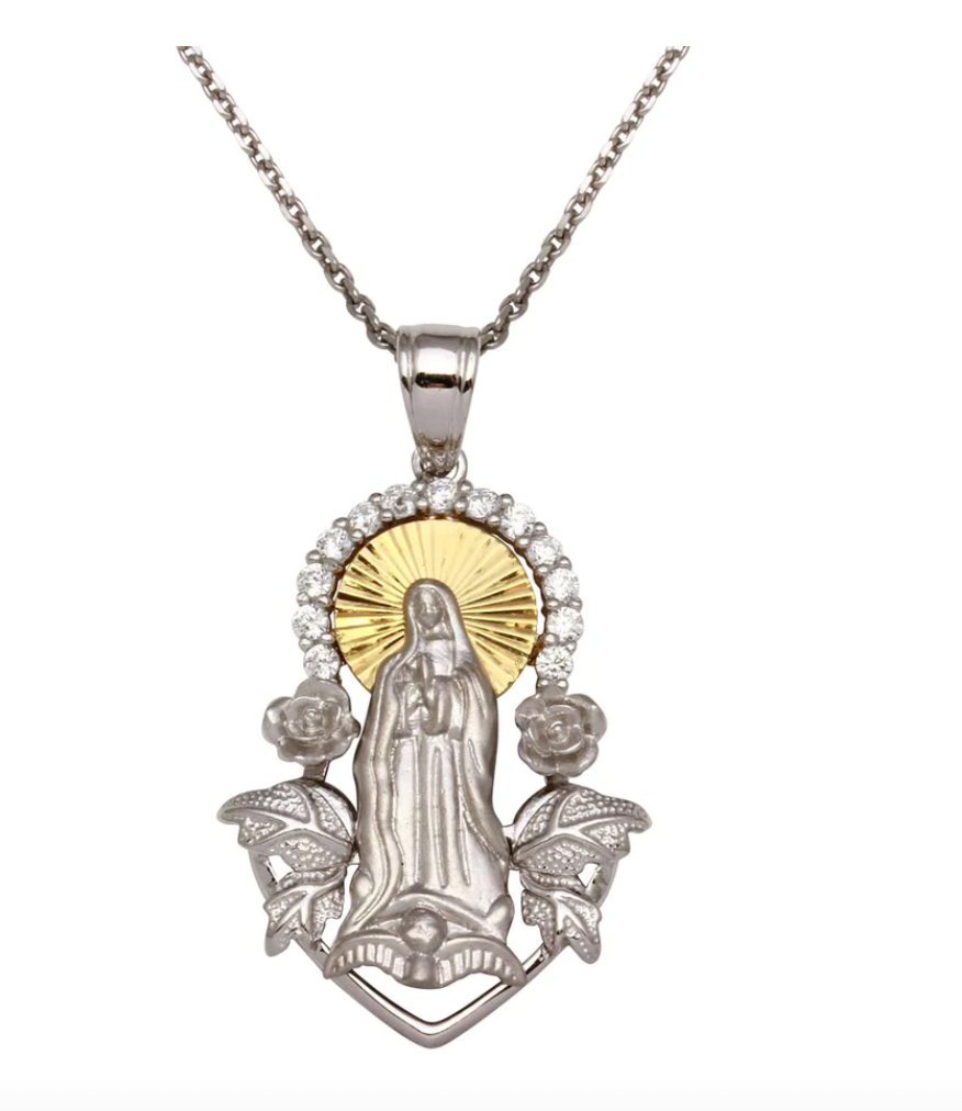 Virgin mary outlet pendant sterling silver